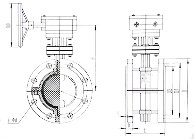 襯氟蝶閥結構示意圖